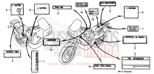 CAUTION LABEL XRV750N de 1992